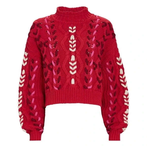 Isabel Marant Etoile Zola Red braided sweater - Picture 2 of 4